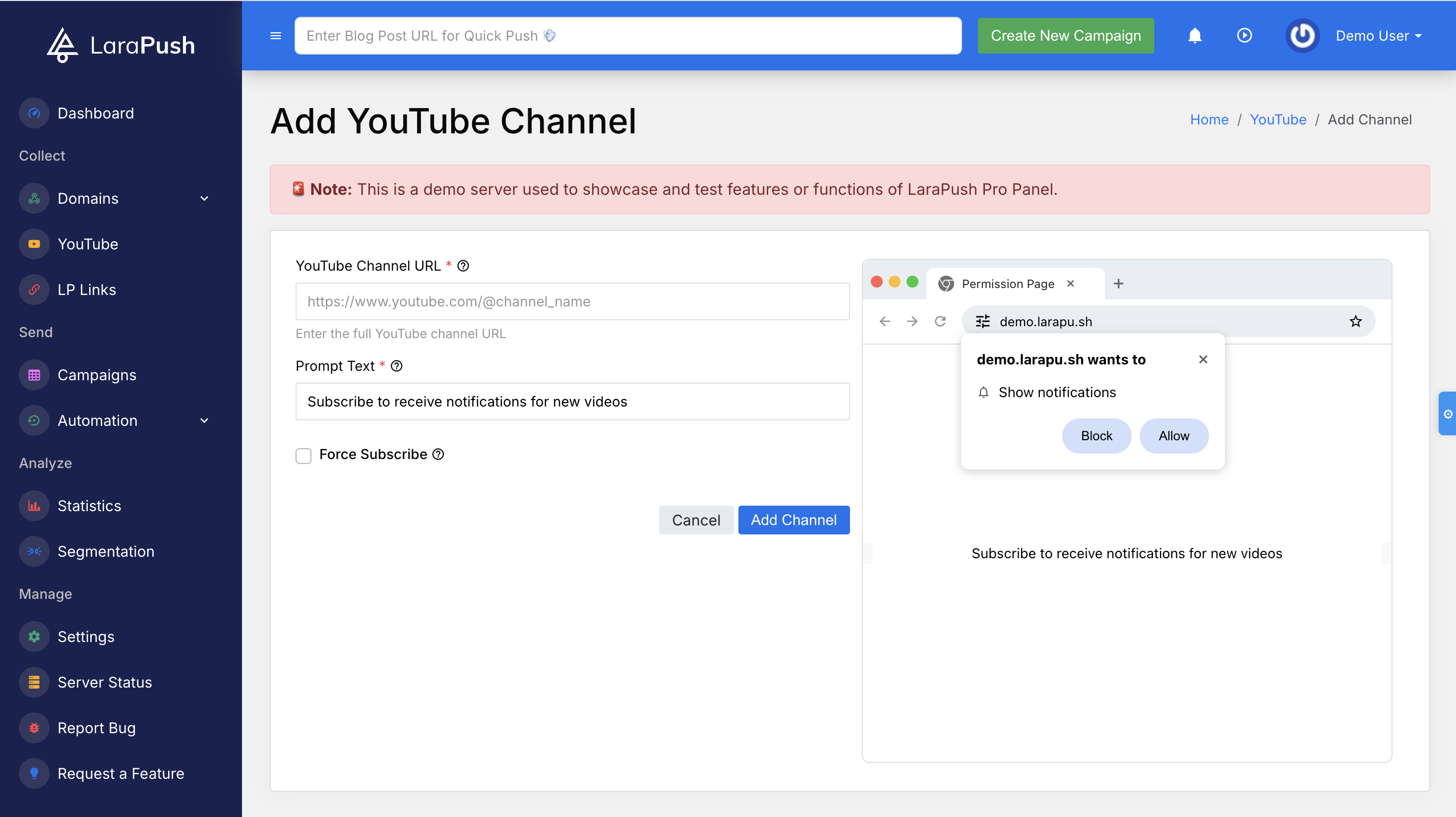 addyoutubepush